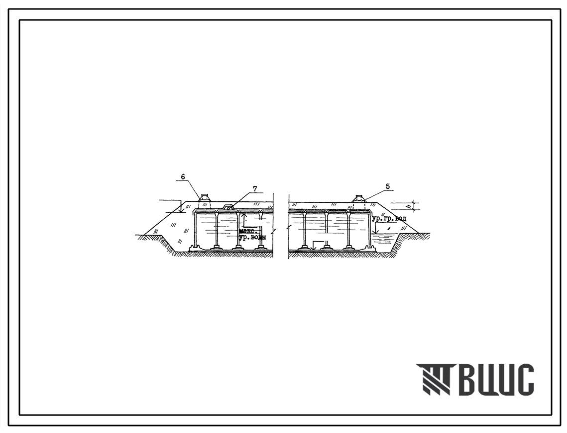 Типовой проект 901-4-74.83  Резервуары для воды прямоугольные железобетонные сборные емкостью от  2600 до 4300 м3 (проект переведен в формат DWG)