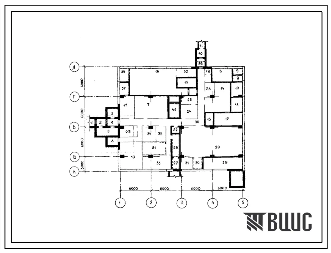 Типовой проект Г.2-IV-3.90 Заглубленное здание вспомогательного назначения  (убежище на 100 человек, размеры убежища 24м на 21м, режимы вентиляции 1,2).
