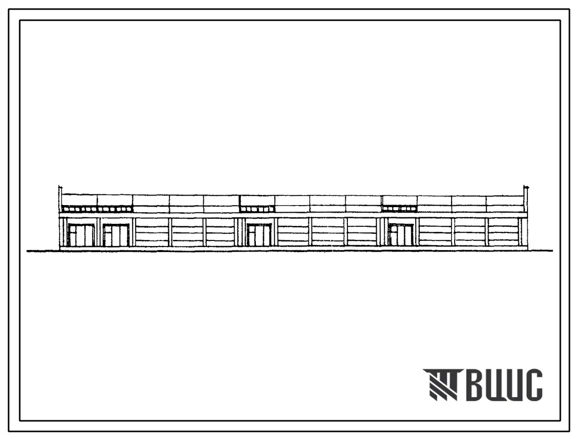 Типовой проект 808-1-7.87 Склад хлопка площадью 3000 м2 с универсальной секцией (ширина склада 36 м)