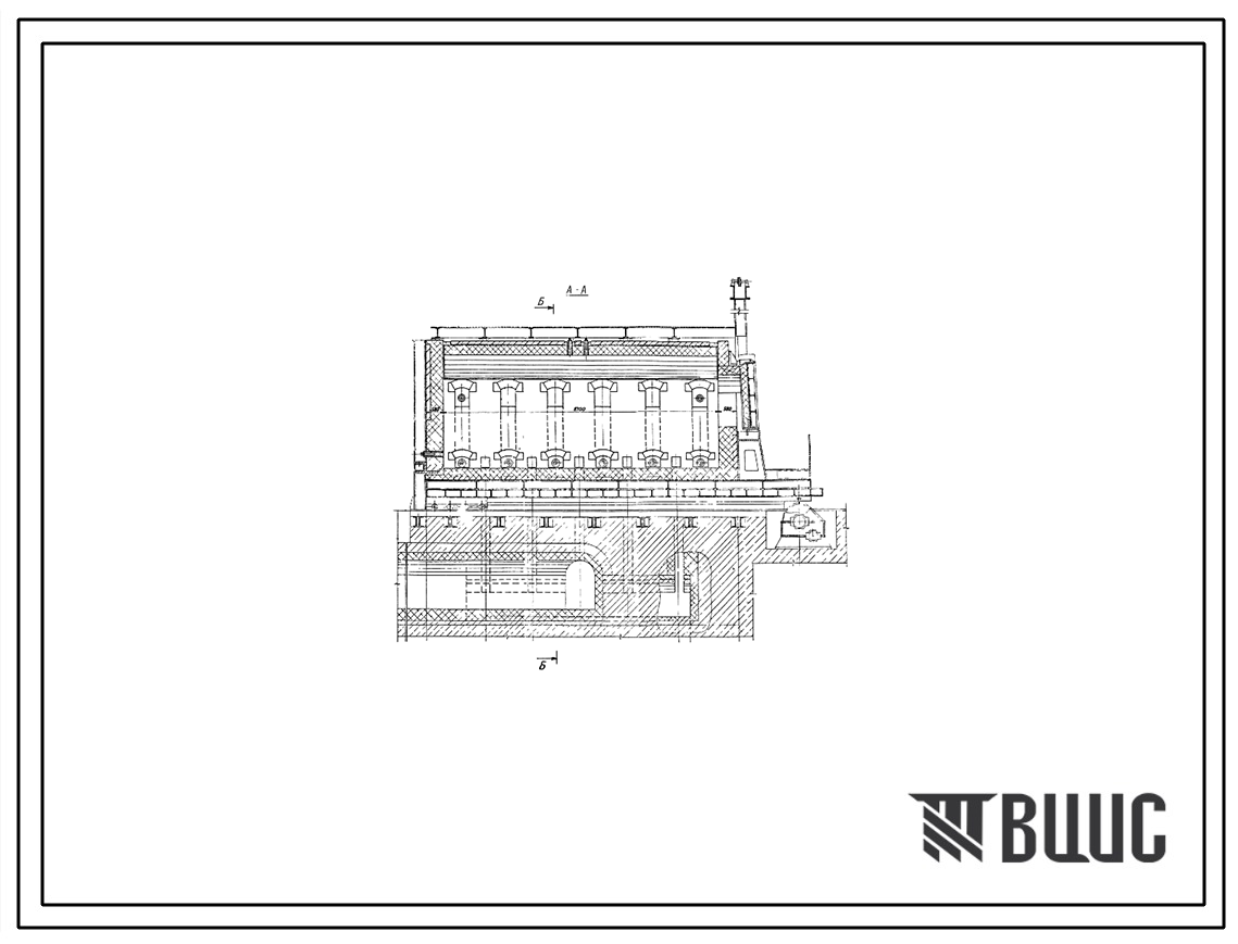 Проект 10985 Печь термическая рециркуляционная с выкатным подом площадью 33,3 м², на газе