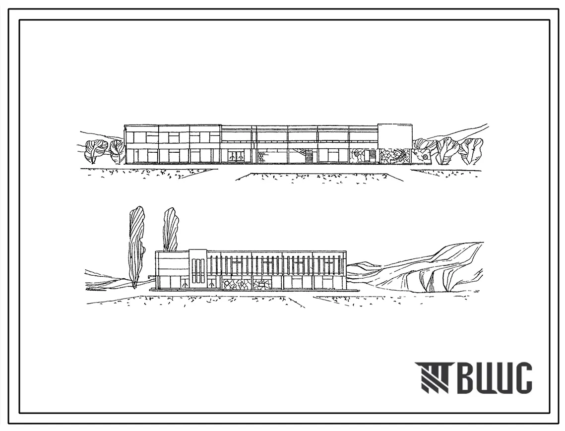 Типовой проект 272-31-48с Общественный центр микрорайона на 9000 жителей для строительства в 4Б климатическом подрайоне Азербайджанской ССР сейсмичностью 7 и 8 баллов