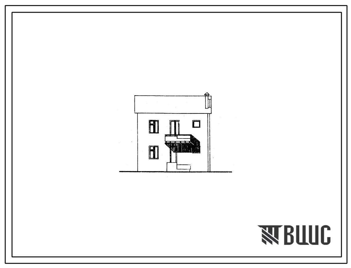 Типовой проект 42-0100с Двухэтажная блок-квартира с четырехкомнатной квартирой типа 4А.