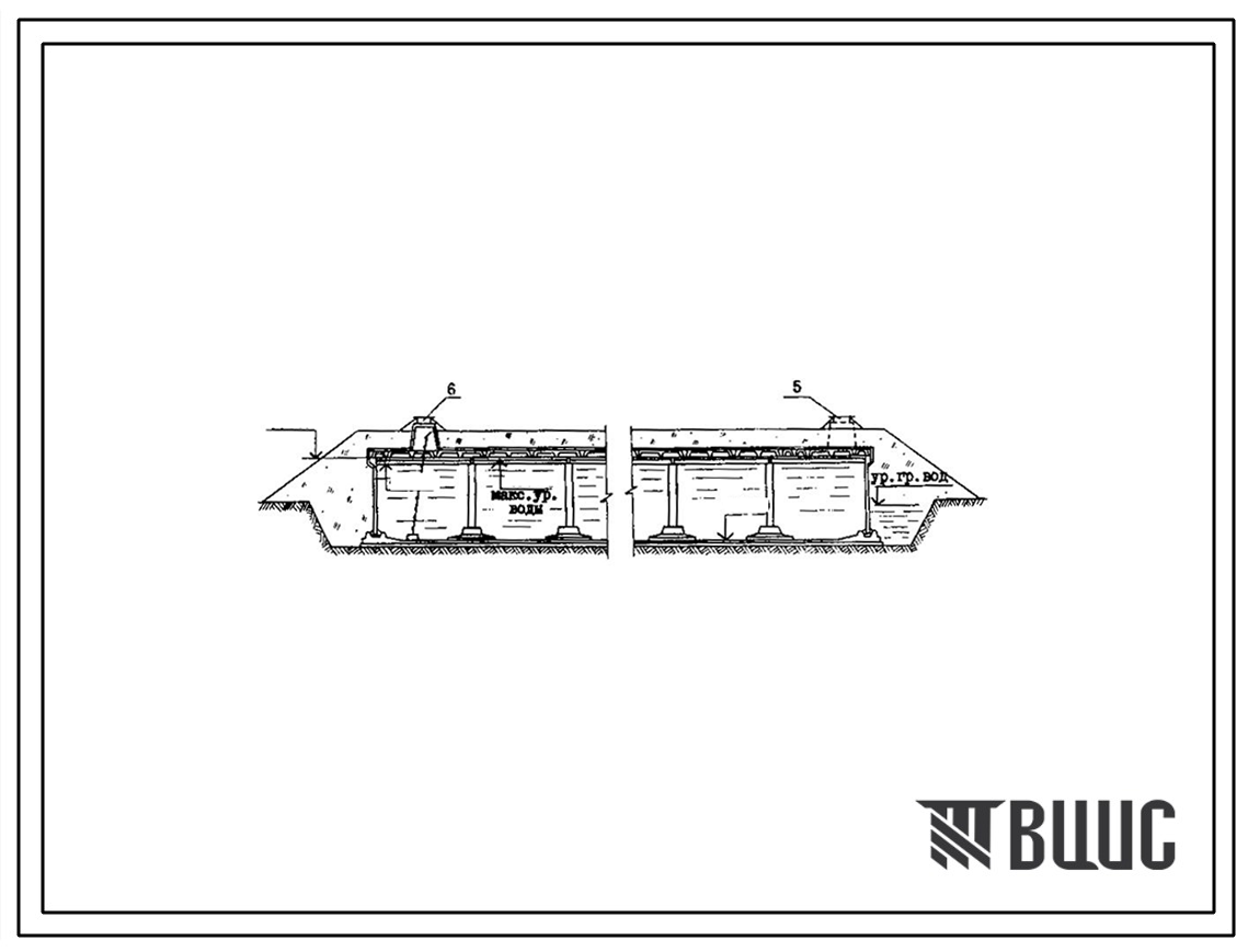 Типовой проект 901-4-61.83 Резервуары для воды прямоугольные железобетонные сборные емкостью от  2500 до 3900 м3 (с  применением изделий промзданий) проект переведен в DWG