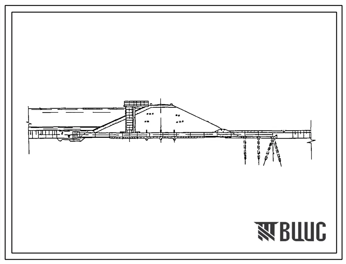 Типовой проект 820-4-034.23.89 Водоспуски трубчатые с башней управления на расход воды до 13 м3/с при напорах от 6 до 12 м. Ду=1,0; 1,2; 1,4 м. Для Нечерноземной зоны Российской Федерации