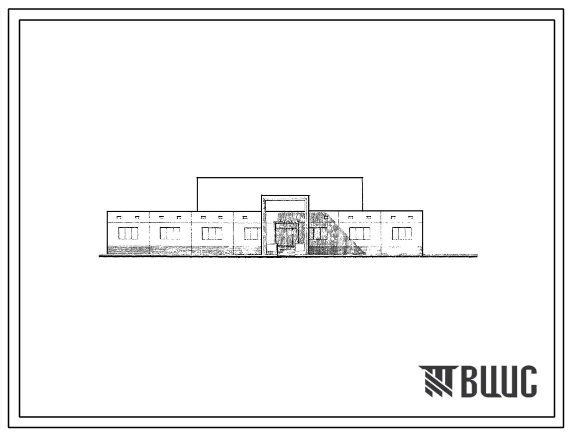Типовой проект 84-032/1 Одноэтажная блок-вставка общежитий к блоку обслуживания и жилым блок-секциям. Для строительства в 4А климатическом подрайоне сейсмичностью 7, 8 и 9 баллов на непросадочных и просадочных грунтах 1 и 2 типа