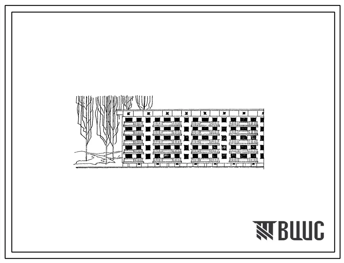 Типовой проект 1Г-450-7 Пятиэтажный семисекционный крупноблочный жилой дом на 80 квартир. С техническим подпольем.