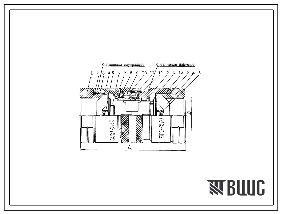 Шифр БРС…ПС Соединения быстроразъемные БРС