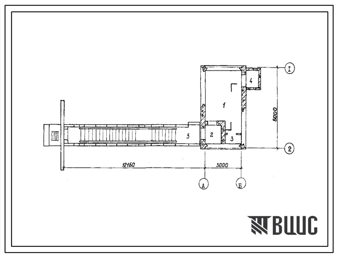 Типовой проект A-II,III,IV-20-284.84 Склад инвентаря и оборудования отдельно стоящий заглубленный. Стены из железобетонных панелей по серии У-01-01/80 (убежище на 20 человек, размеры убежища 15,16м на 6м, режимы вентиляции 1,2).