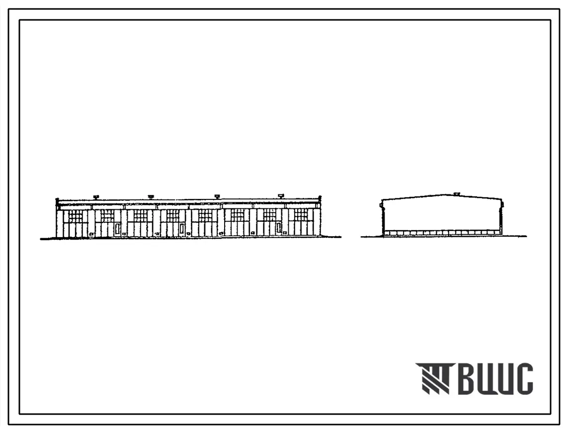 Типовой проект ХФ-76 (13-673-КМ) Хранилище на 16 спецмашин со стенами из местных материалов и полным каркасом