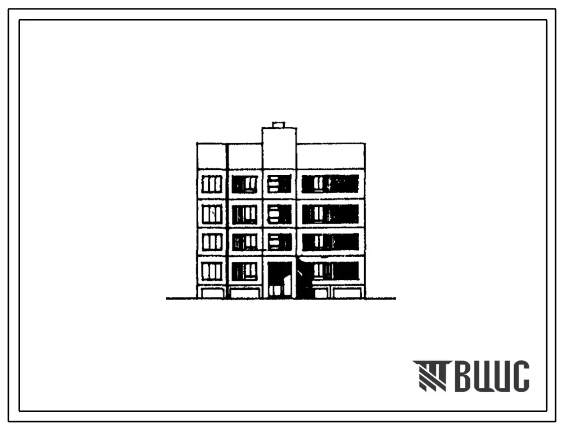 Типовой проект 148-049сп.13.86 Четырехэтажная блок-секция рядовая торцевая на 8 квартир. Для строительства в Туркменской ССР