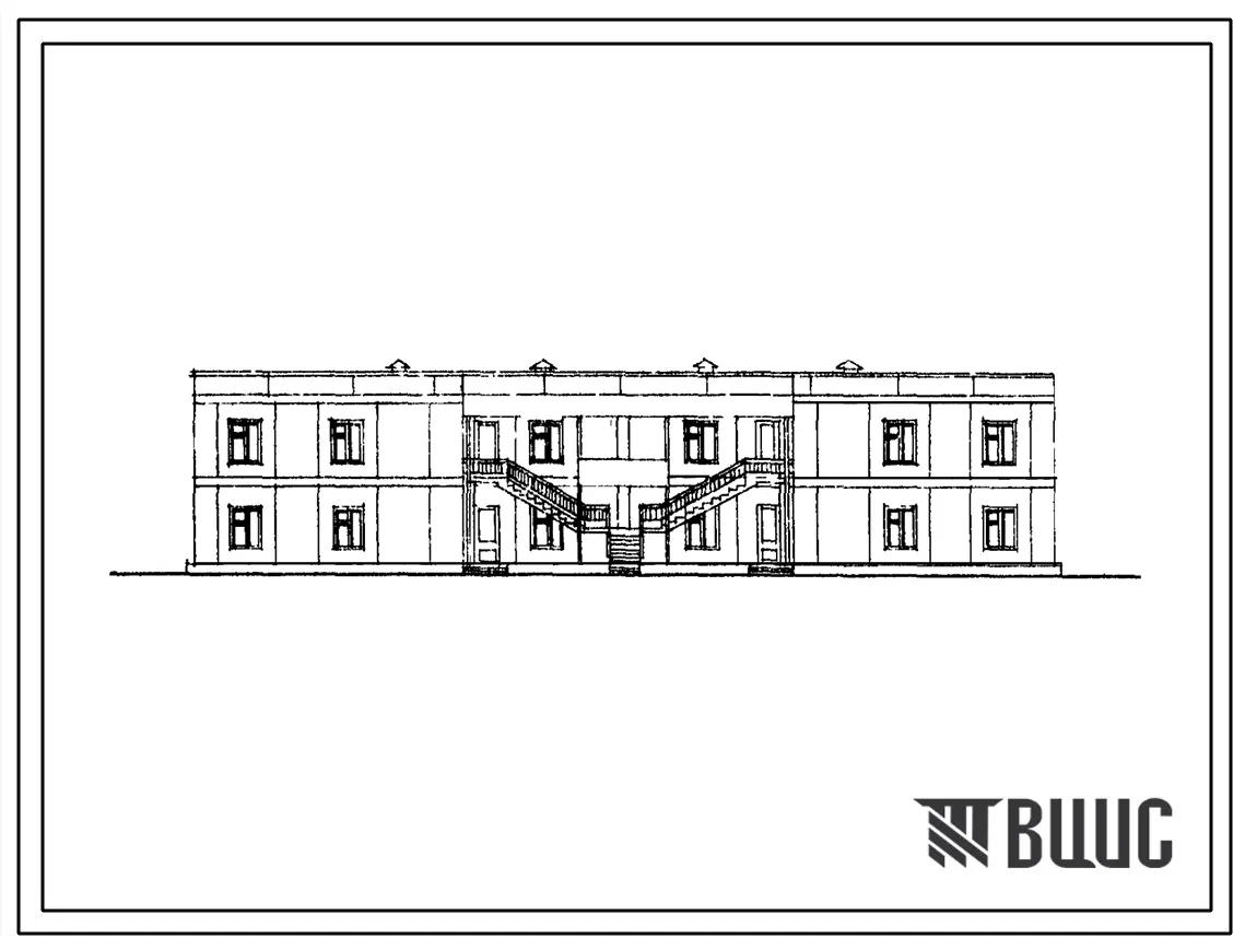 Типовой проект 181-55-15с Двухэтажный дом на 4 пятикомнатные квартиры типа 5Б. Для строительства в 4А климатическом подрайоне сейсмичностью 7, 8 и 9 баллов
