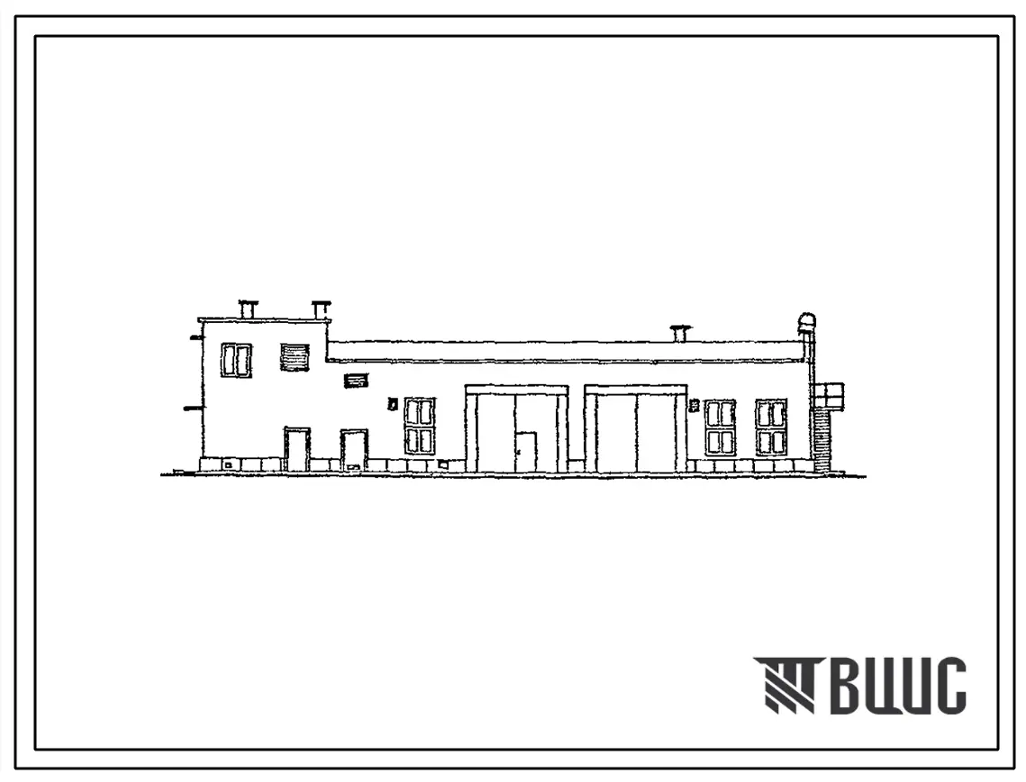 Типовой проект ХФ-80 (14-72-КК) Пункт технического обслуживания и ремонта на 2 поста