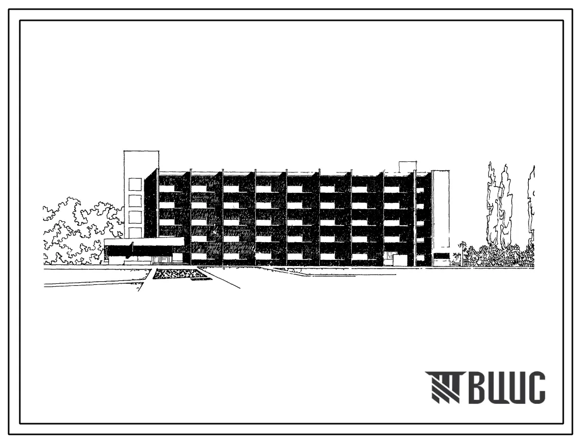 Типовой проект 241-1-11 Спальный корпус на 250 мест для санаториев (в конструкциях серии-125). Для строительства во 2 и 3 строительно-климатических зонах.