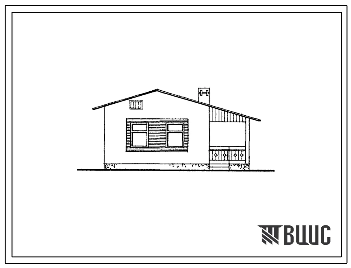 Типовой проект 184-000-626с.87 Одноэтажный двухкомнатный летний садовый домик