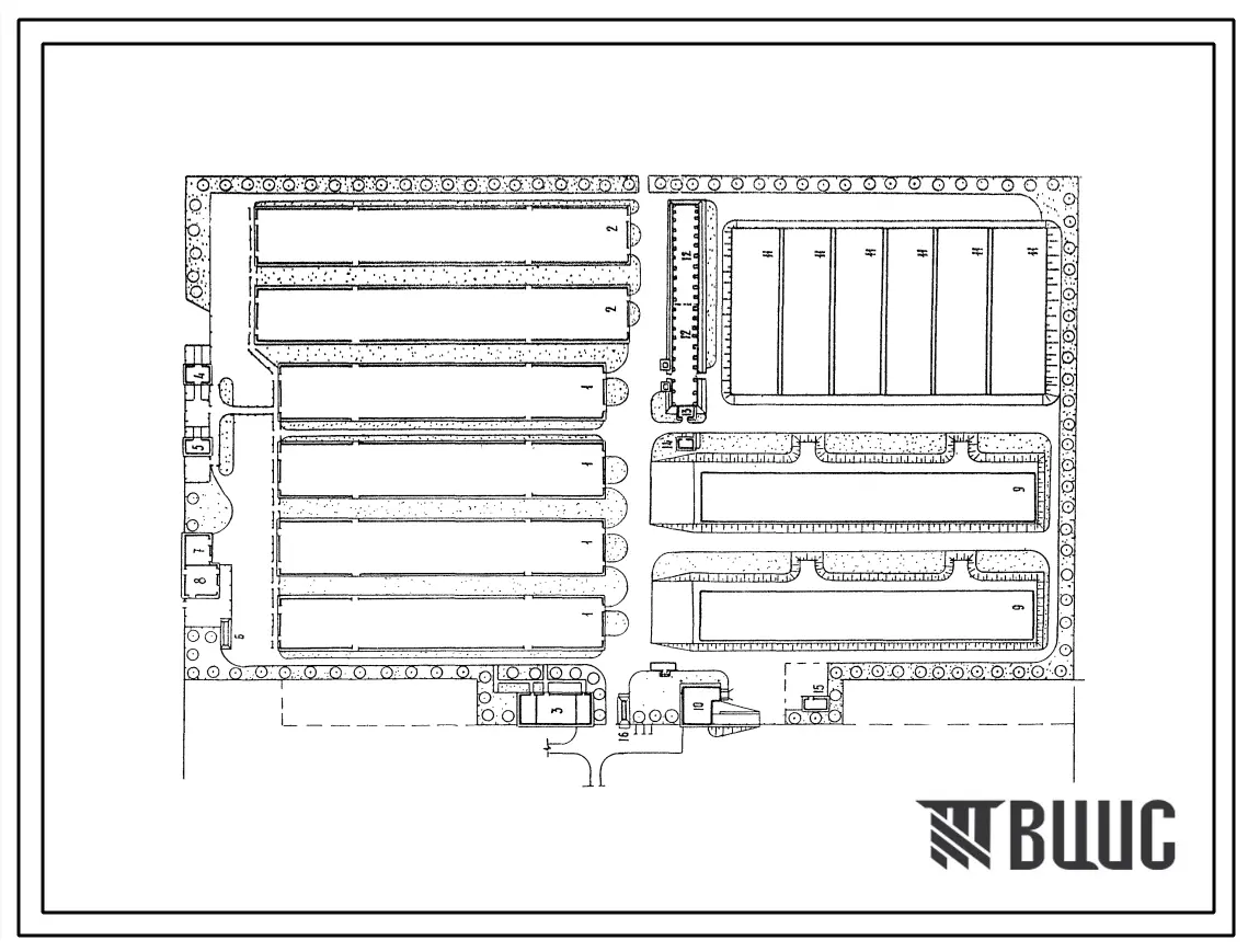Типовой проект 801-01-29.83 Ферма доращивания и откорма молодняка крупного рогатого скота 5,0 тыс. голов в год с интенсивным использованием жома (приготовление кормовых смесей в кормораздатчике РСП-10)