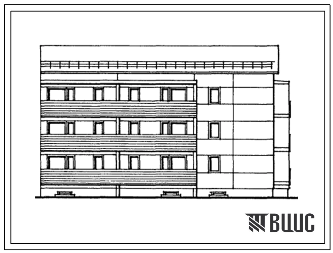 Типовой проект 104-081.13.88 Трехэтажная блок-секция полносборная торцевая на 15 однокомнатных квартир. Для Латвийской ССР