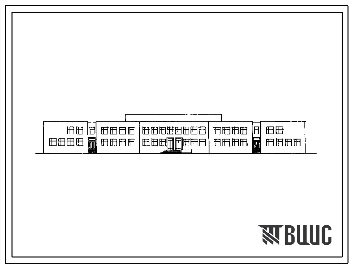 Типовой проект 224-4-10.84 Специализированная школа- интернат для 144 умственно отсталых детей. Здание двухэтажное. Стены из кирпича.