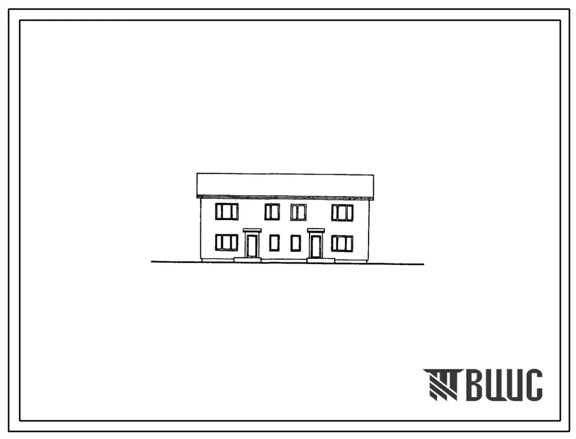 Типовой проект 144-52-66СП тип 2 Двухэтажный блокированный жилой дом с двумя четырехкомнатными квартирами. Для районов с сейсмичностью 9 баллов, на просадочных грунтах.
