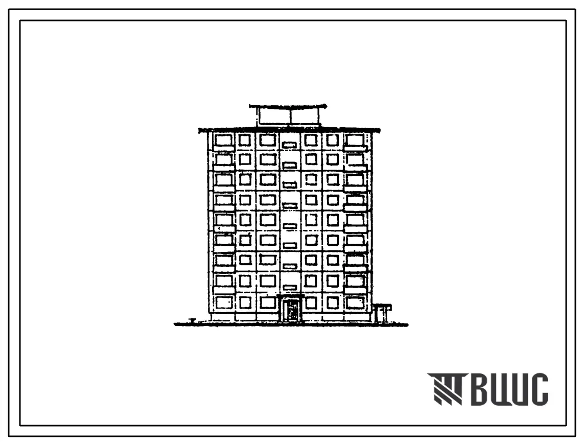 Типовой проект 1-464А-20И Девятиэтажный односекционный крупнопанельный дом на 45 квартир, с двух и трехкомнатными квартирами, с центральным отоплением