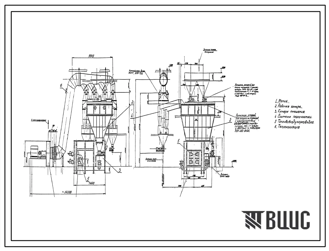 Проект 55083 Сушила кипящего слоя производительностью 100 т/час на мазуте для песка
