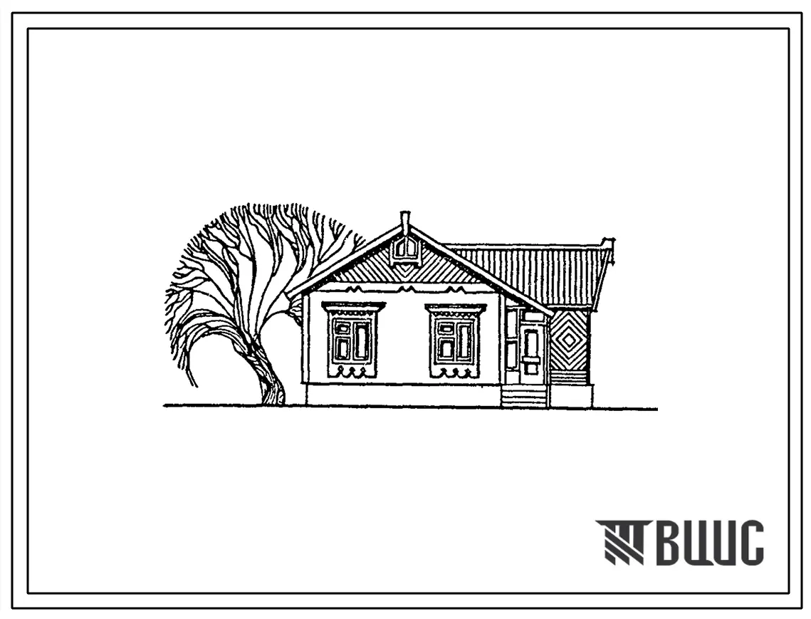 Типовой проект 181-25-44.2.87 Конструктивный вариант одноэтажного одноквартирного 3 комнатного жилого дома по Т.П. 181-25-44.85 с чердачным перекрытием по деревянным балкам