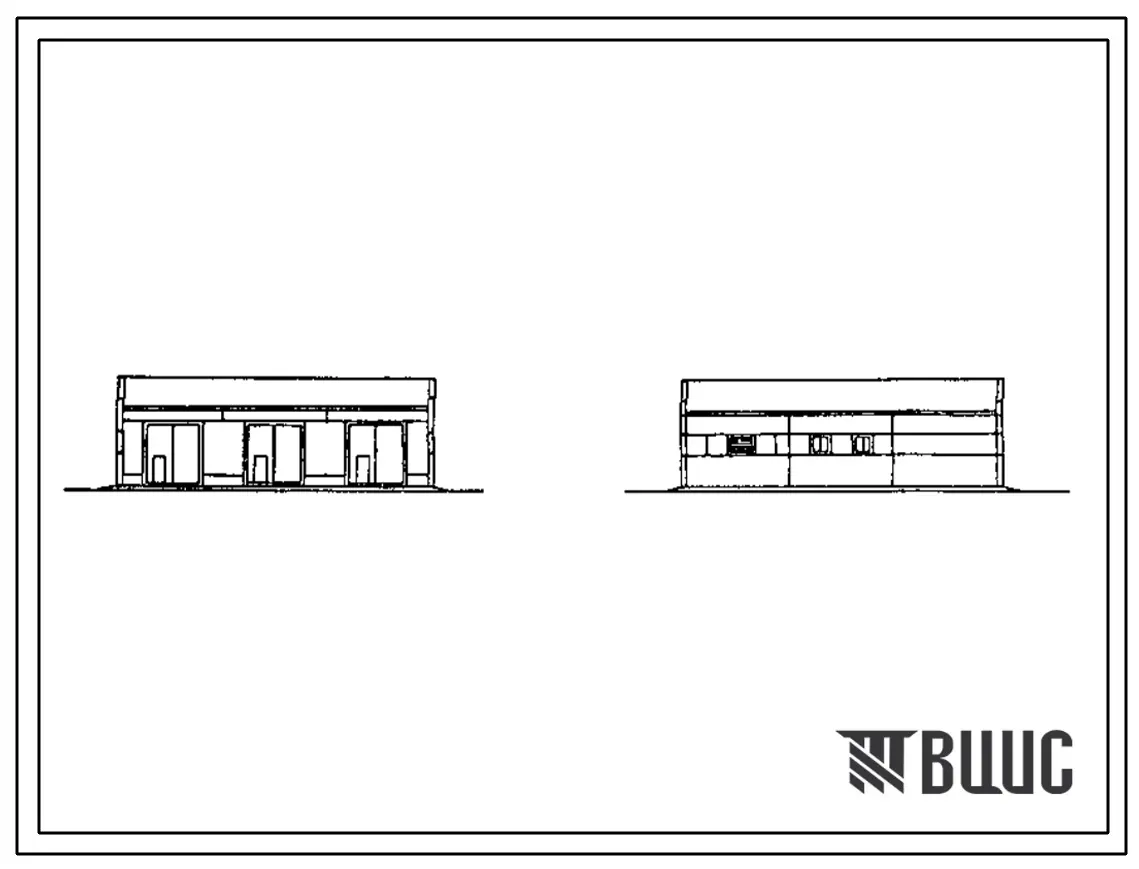 Типовой проект 816-2-43.88 Теплая стоянка на 12 тракторов. Предназначена для межсменного хранения тракторов. Размеры здания - 12x18 м. Расчетная температура: -30°С. Стены - панельные легкобетонные. Покрытие - железобетонные плиты по железобетонным балкам
