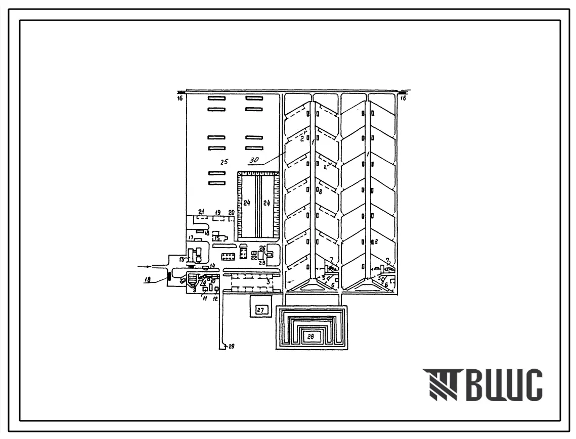 Типовой проект 819-206 Площадка по откорму молодняка крупного рогатого скота на 5000 скотомест.