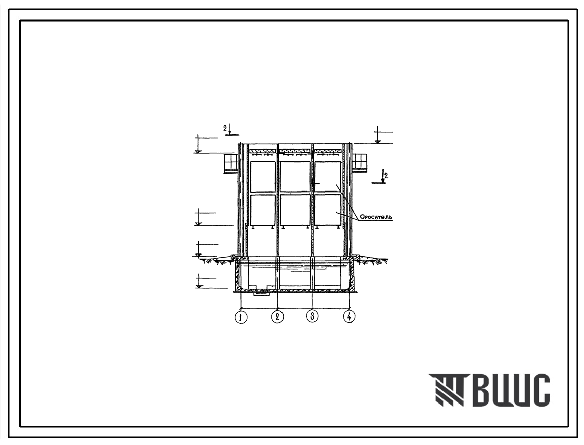 Типовой проект 901-6-42 Градирня с вентилятором 06-320 №12 пленочная и капельная с секциями площадью 8 м.кв со стальным каркасом