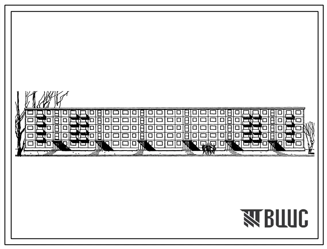 Типовой проект 1-466А-3 Пятиэтажный шестисекционный крупнопанельный жилой дом на 90 квартир (однокомнатных 10, двухкомнатных малых 15, двухкомнатных 30, трехкомнатных малых 10, трехкомнатных 15, четырехкомнатных малых 5, четырехкомнатных 5).