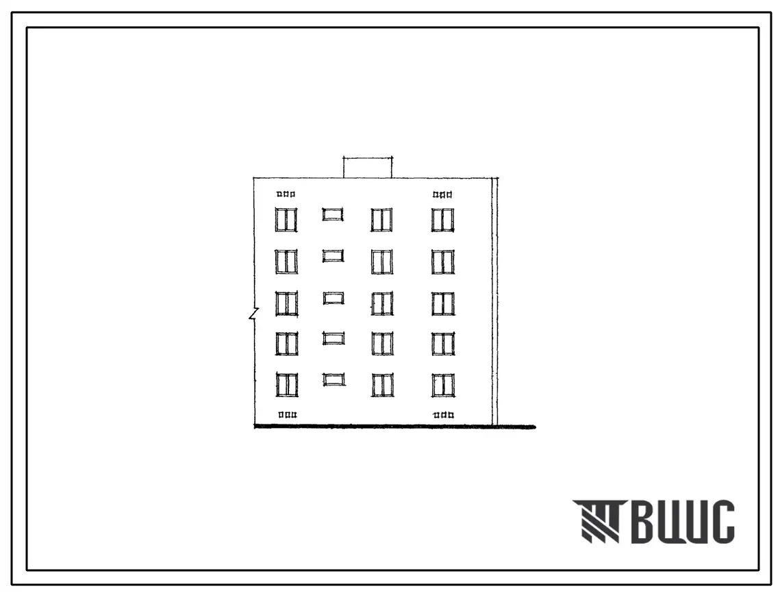 Типовой проект 109-034с Пятиэтажная одинарная блок-секция Т-2Б.1Б.1Б правая на 15 квартир.