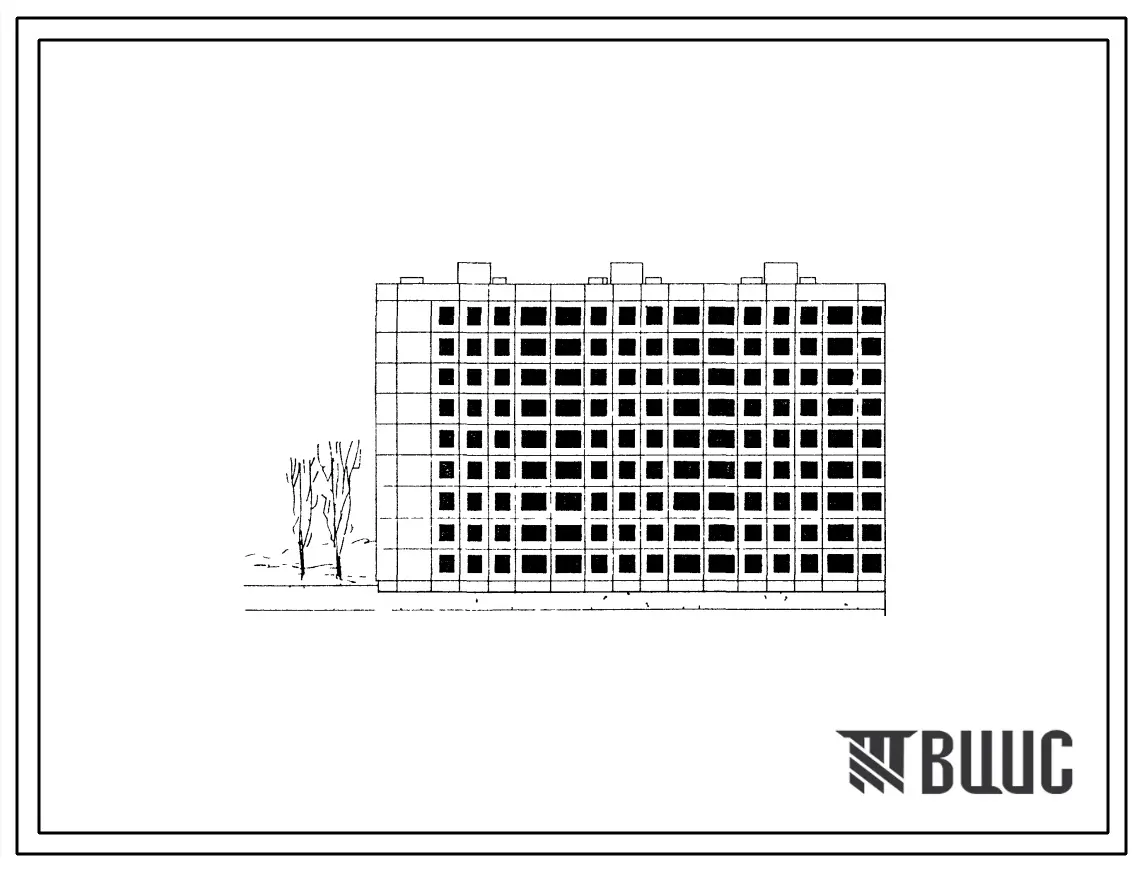 Типовой проект 1-464АС-29 Шестисекционный дом на 126 квартир.