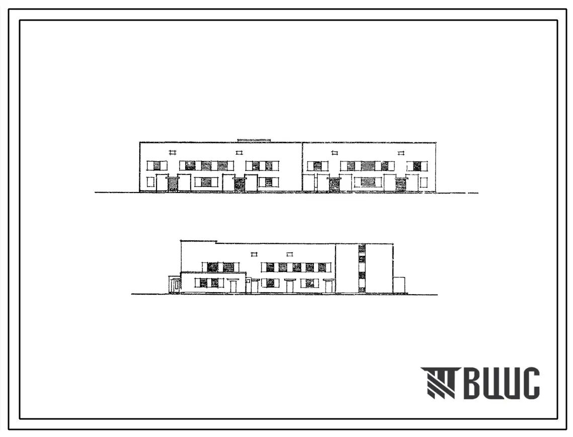 Типовой проект 254-1-122.83 Инфекционный корпус на 40 коек центральной районной больницы на 250 коек с поликлиникой на 500 посещений в смену. Здание двухэтажное. Стены из кирпича.