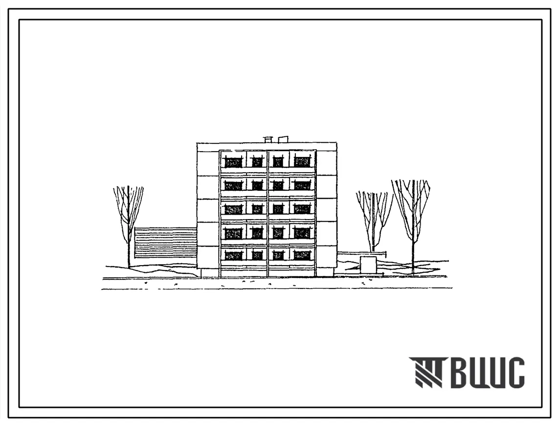 Типовой проект 1-464АС-53 Пятиэтажный односекционный крупнопанельный жилой дом на 20 квартир с техническим подпольем.