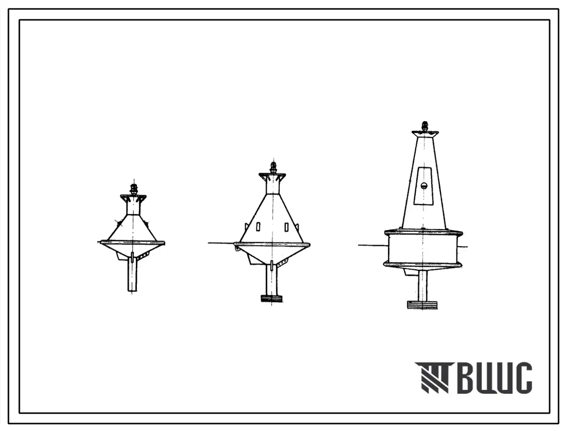 Серия 3.505-3 Речной буй РБ-1,4-67, озерно-речной буй ОРБ-2-67, озерный буй ОБ-3,25-67. Материалы для проектирования.