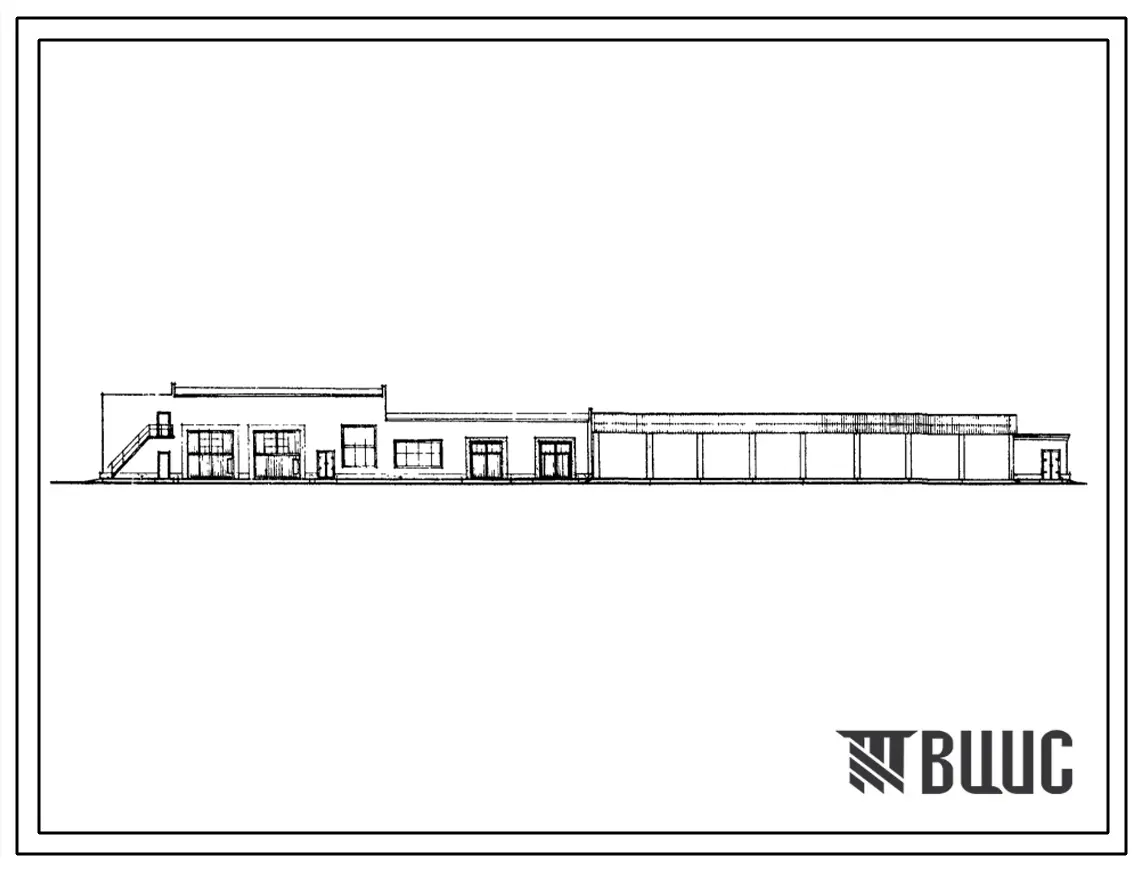 Типовой проект 503-265 Гараж на 8 автомашин и 8 тракторов с навесом-стоянкой.