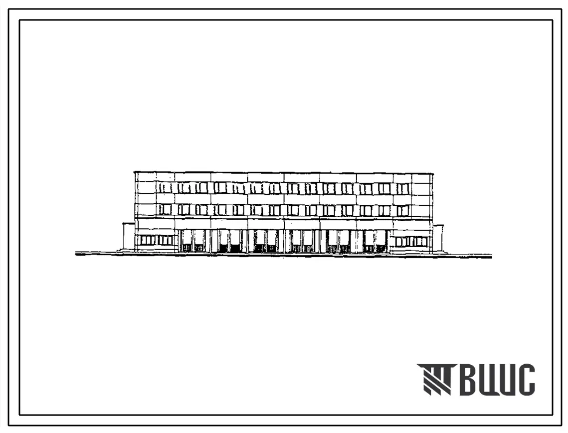 Типовой проект 416-6-29.12.88 Пожарное депо на 6 автомобиля (с железобетонным каркасом и панельными стенами)