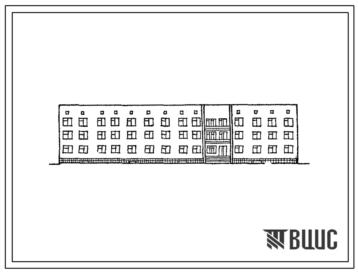 Типовой проект ЦВП-74.77 (01-26-КК) Гарнизонное общежитие на 126 человек коридорного типа