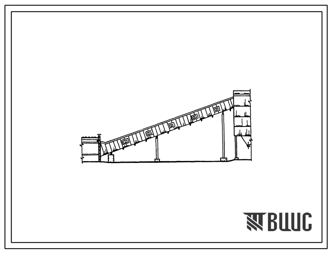 Типовой проект 705-7-1 Закрытые транспортерные галереи для складов минеральных удобрений емкостью 5, 10, 15 и 20 тыс. т