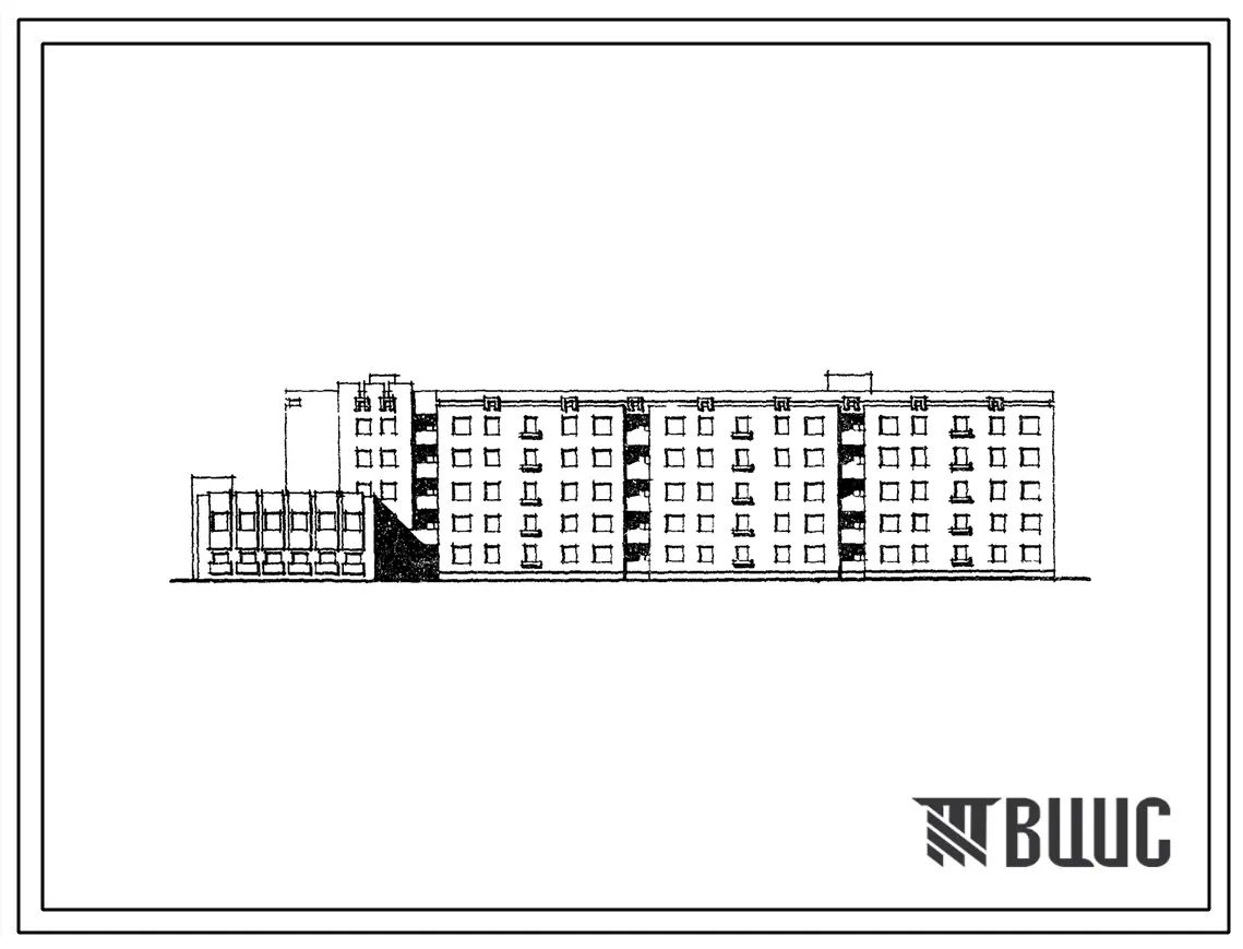 Типовой проект 164-89-80/1 5-этажное общежитие на 410 мест (с жилыми ячейками на 3 и 10 человек, с комнатами на 2 и 3 человека). Для строительства во 2В климатическом подрайоне Белорусской ССР.