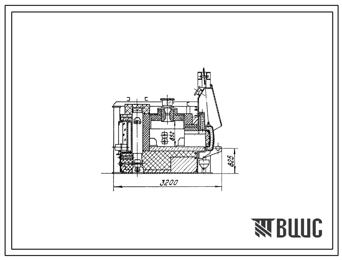 Типовой проект 406-9-312.86 Печь нагревательная камерная размерами пода 1,62 х 1,16 м на газе низкого давления с отводом дыма в боров