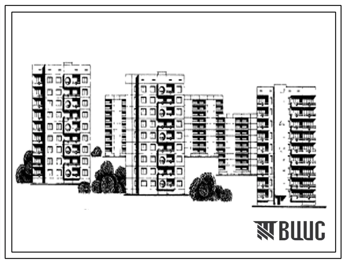 Типовой проект 135-093/1 Девятиэтажная блок-секция поворотная обратная  левая на 18 квартир (двухкомнатных 2Б-9, четырехкомнатных 4Б-9). Для строительства в 4Г климатическом подрайоне