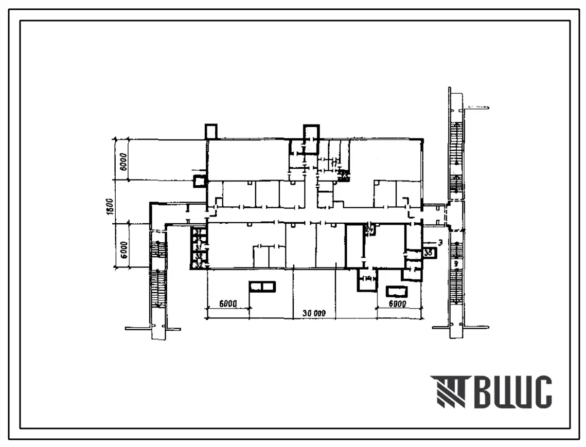 Типовой проект А-II,III,IV-150-308.86 Защитное отдельно стоящее сооружение производственного объединения –учебный пункт (для сухих грунтов) (убежище на 150 человек, размеры убежища 30м на 18м, режим вентиляции убежища 1,2,3)