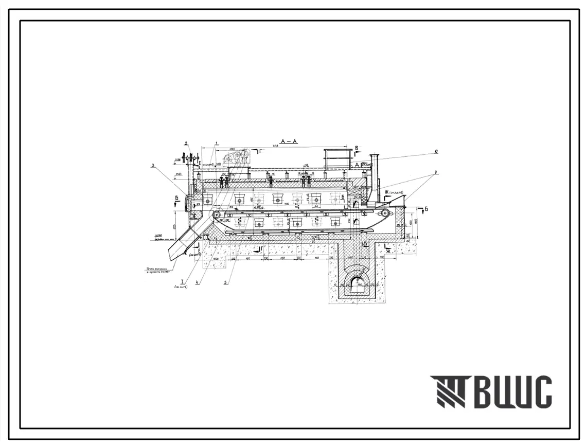 Проект 32941 Печь термическая проходная конвеерная размерами пода 1.0х6.0м на газе