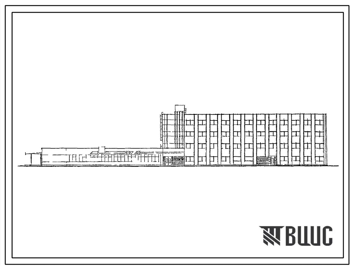 Типовой проект 416-1-204с.87 Корпус бытовых и вспомогательных помещений склада для хранения непродовольственных товаров складской площадью 15 тыс. м2. Сейсмичность 7, 8, 9 баллов