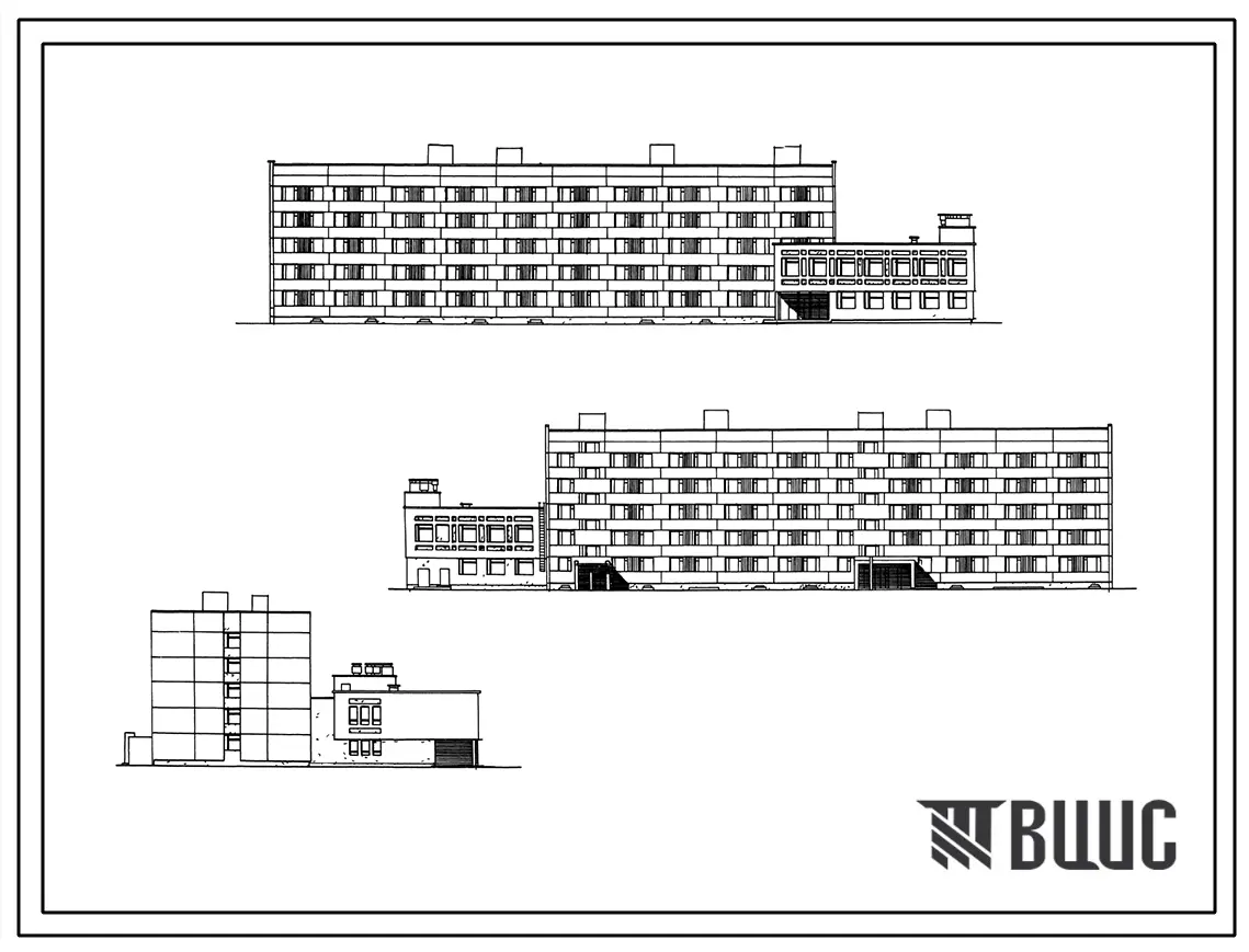 Типовой проект 163-88-6/1.2 Пятиэтажное общежитие на 395 мест для рабочих и служащих.