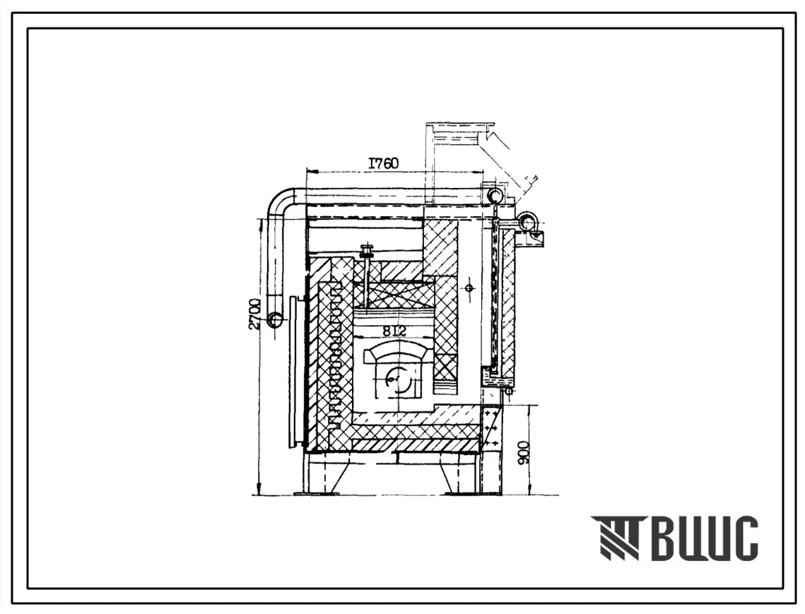 Типовой проект 406-9-167 Печь нагревательная щелевая размерами пода 1,6х0,8 м на газе и мазуте среднего давления.