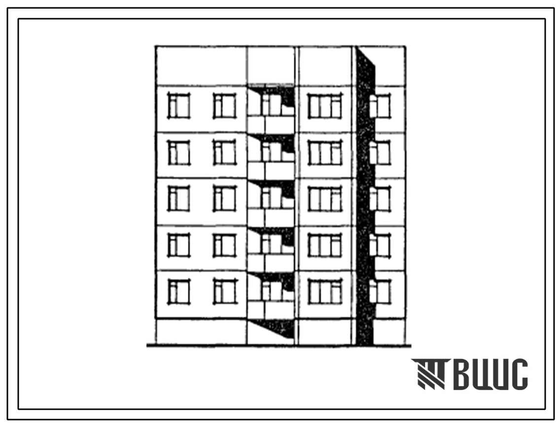 Типовой проект 185-01.13.86 Блок-секция 5-этажная 14-квартирная рядовая левая 1-2-3. Для строительства в г.Северодвинске.