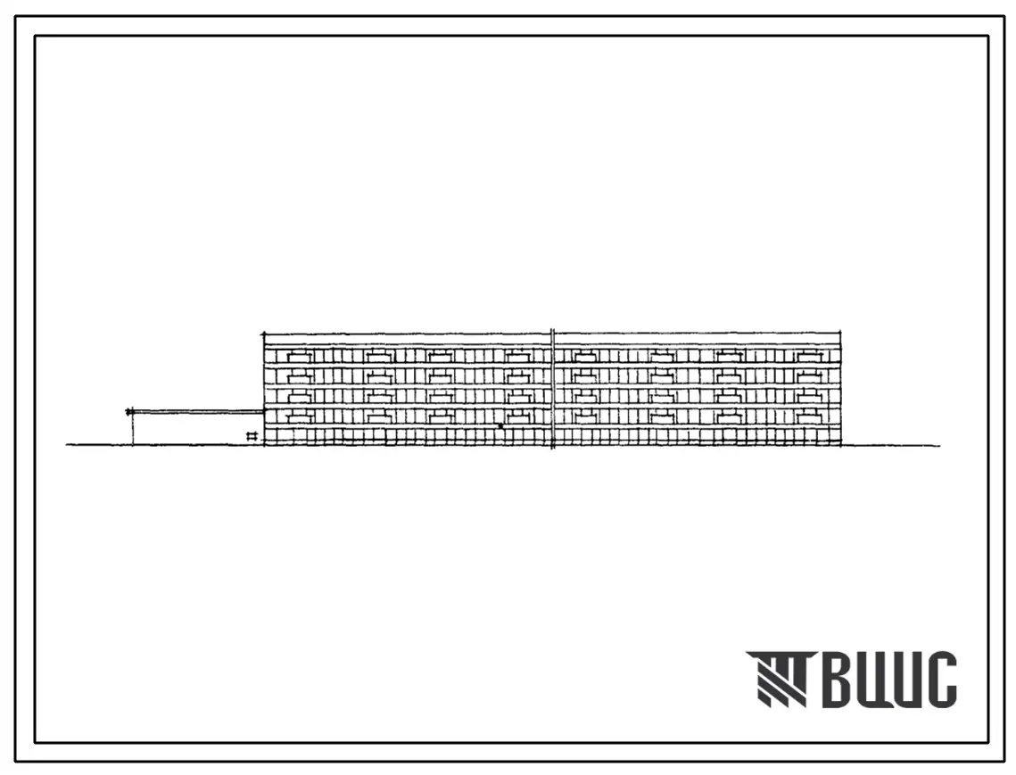 Типовой проект 1-306С-52 Пятиэтажный четырехсекционный жилой дом на 80 квартир со стенами из крупных легкобетонных блоков (однокомнатных 20, двухкомнатных 20, трехкомнатных 30, четырехкомнатных 10).