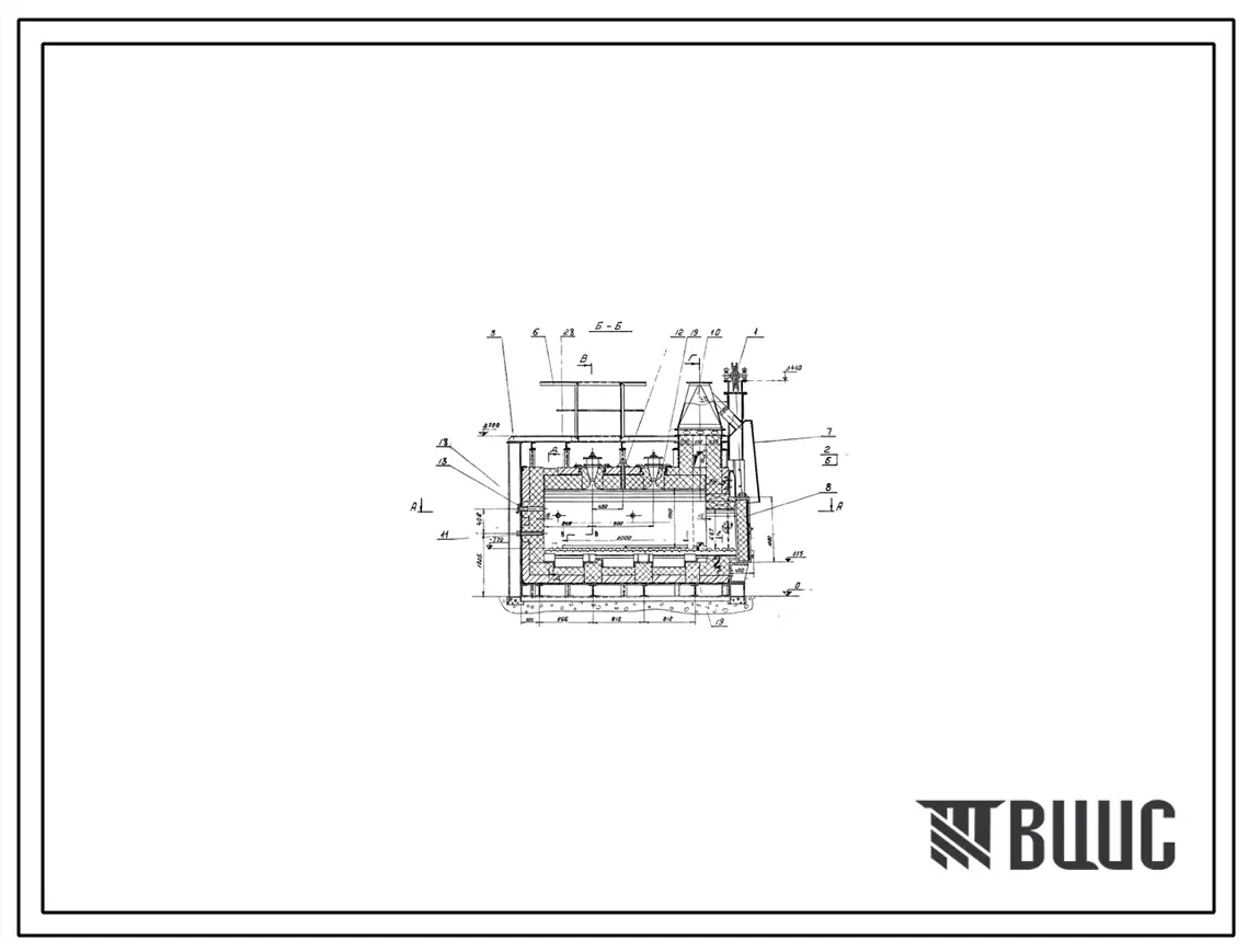 Проект ТР36716 Печь термическая камерная размером пода 1,62х2,67 м, на газе