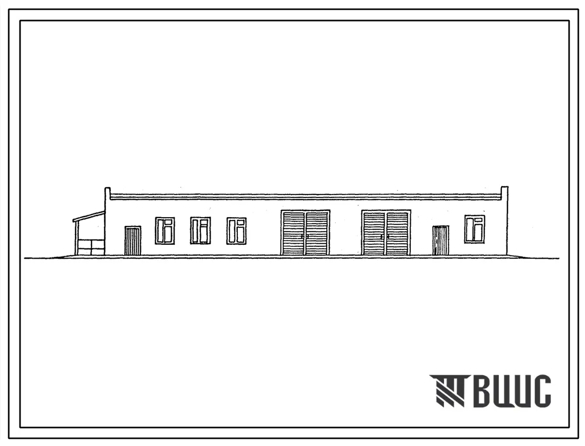 Типовой проект 416-7-277.88 Производственное здание для ремонтно-эксплуатационного пункта электросетей. Тип 2. Стены кирпичные